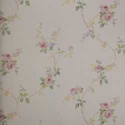 Papel de parede, floral, bege e rosa